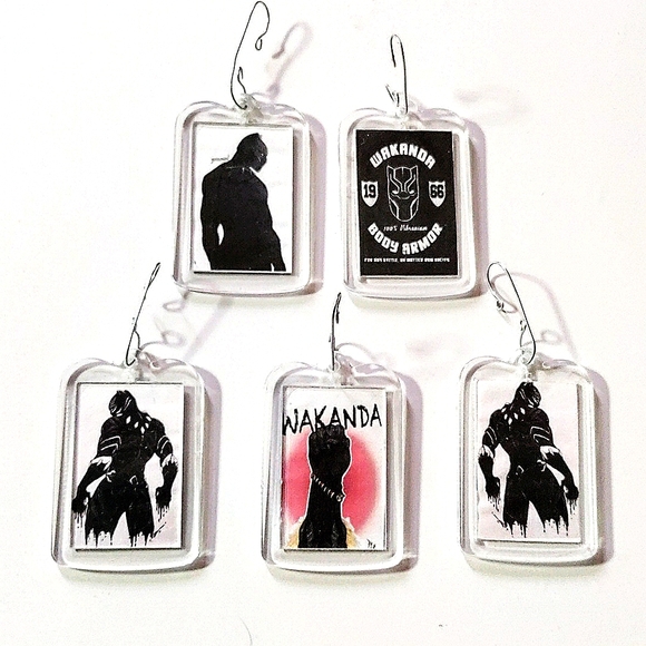 *HAPPY HOLIDAYS* (5x) Black Panther Ornaments! Double Sided. Handmade. Unisex. - Picture 3 of 6